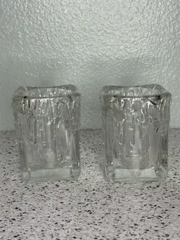 Set of Vintage Mid-Century Modern style “iceberg” Candle Holders
