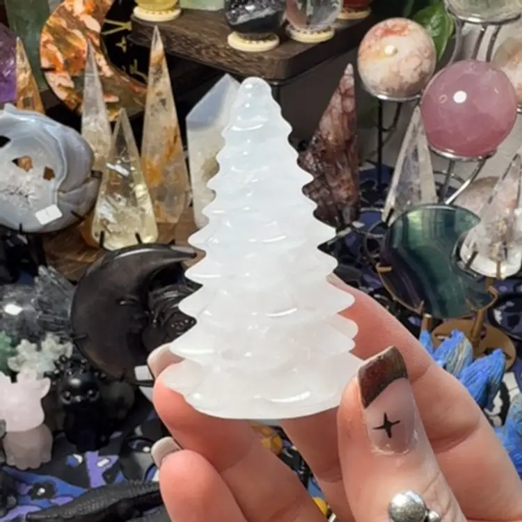 Clear Quartz Christmas Tree Chipped Sale