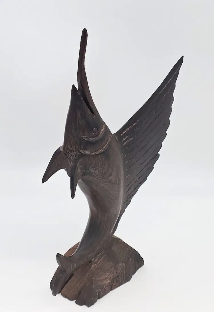 Ironwood Hand Carved Marlin Sailfish 13"