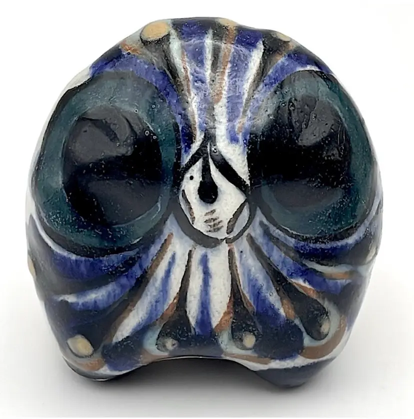 Guatemalan Pottery Owl from San Antonio Palopo, Guatemala, 2.75” Tall