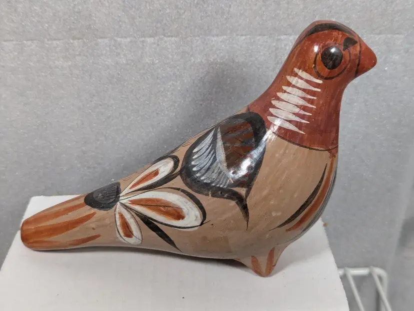 Vintage Tonala Hand Painted Dove Bird Mexican Ceramic Pottery Mexico Art TN10
