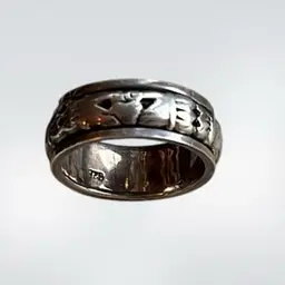 Sterling Silver 925  Claddagh Spinner Fidget Ring Size 8.5
