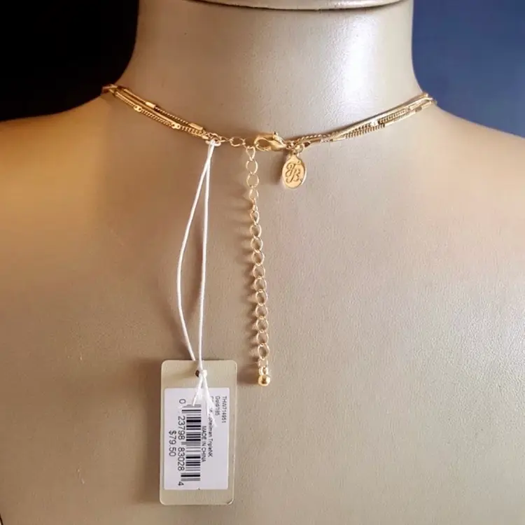 Tommy Bahama 3 Layer Necklace Gold Genuine Stone Gift
