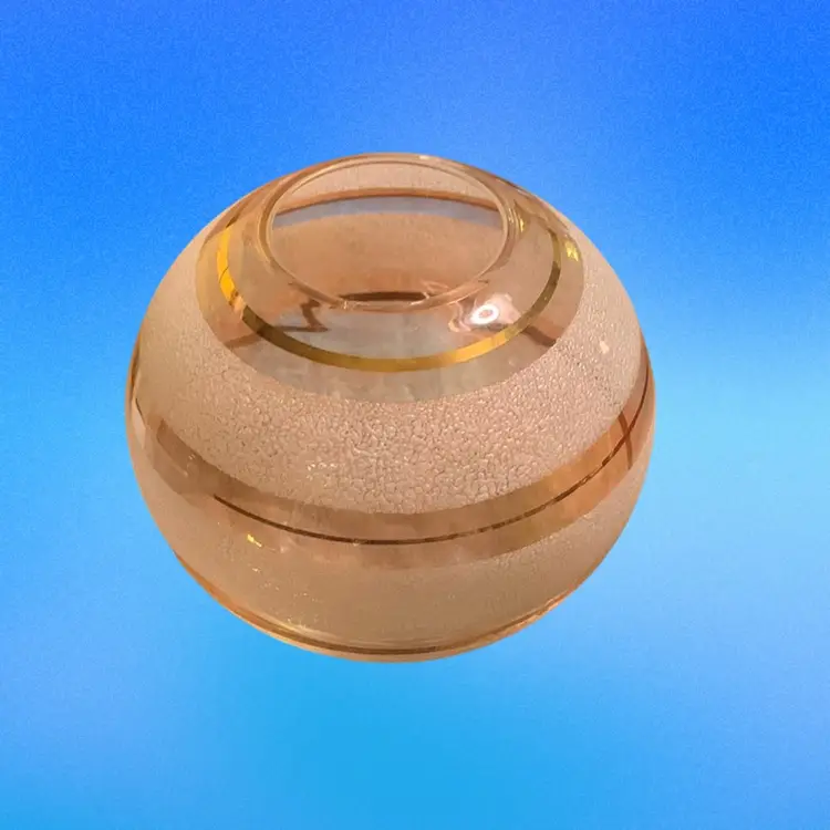 111. Vintage Hazel Atlas Frosted Glass Round Gold Trim Vase MCM