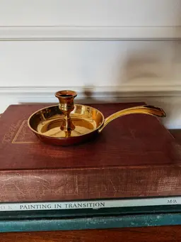Frying Pan Style Solid Brass Candle Holder