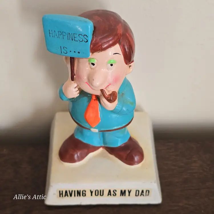 Happiness Is Having You As My Dad Paula Figurine Statue 70s Fathers Day Present