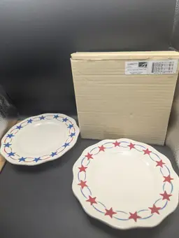 Williamsburg American Spirit Andrea By Sadek Snack Plates New In Box