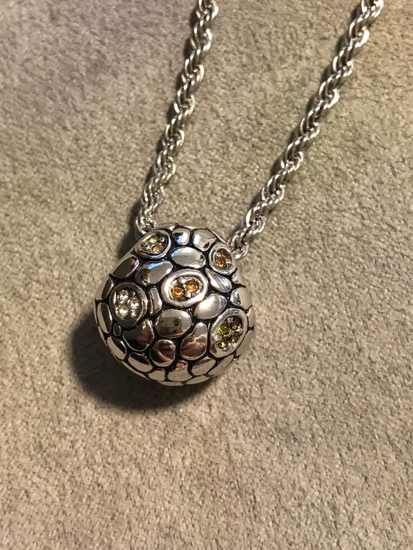 Lia Sophia Silver-Tone Expedition Rope Chain & Pendant