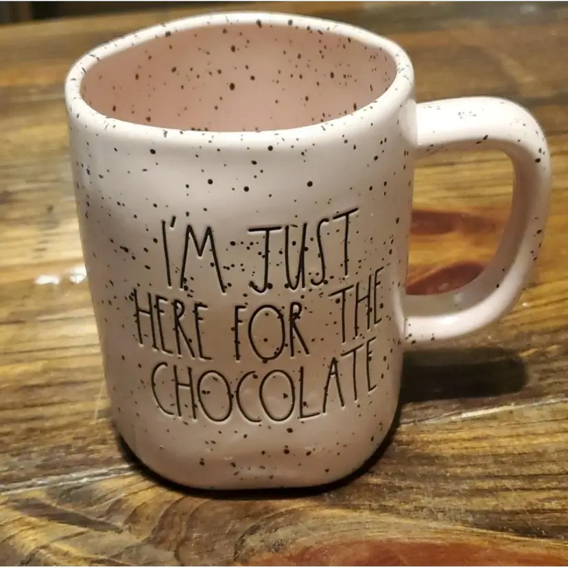 Rae Dunn Pink I'm Just Here for the Chocolate Coffee Mug