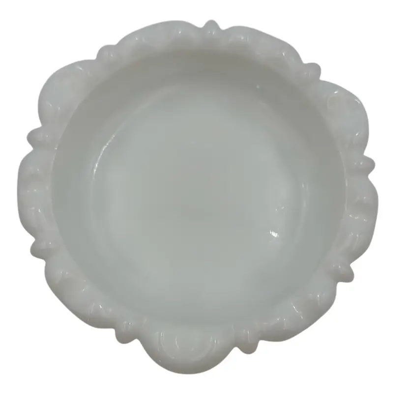 Vintage Anchor Hocking White Milk Glass Trinket, Jewelry, Candy Dish,Ashtray