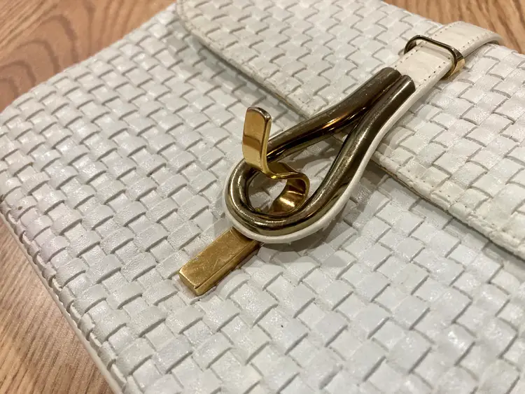 white woven france crossbody bag