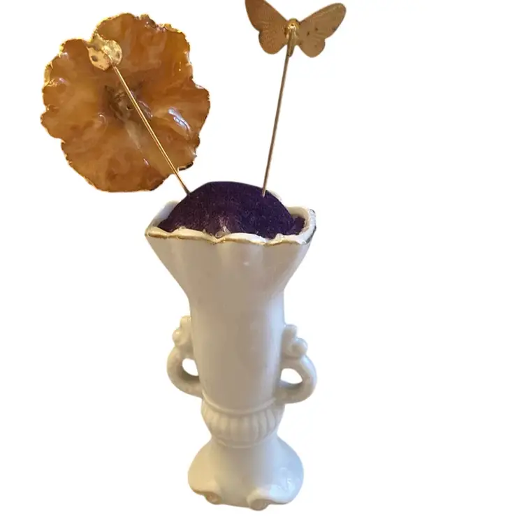 Vase Made In Japan With Two Hatpins