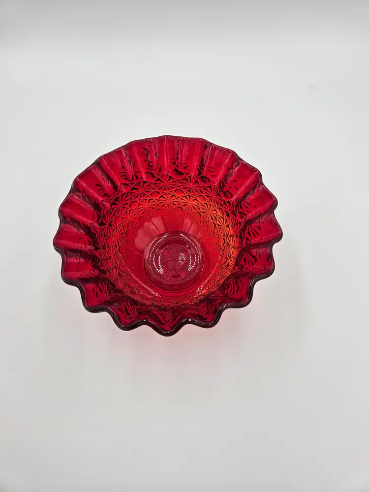 #B41 LE Smith Amberdina Daisy and Buttons Bowl Glows!