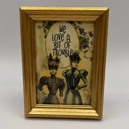 3.5”x5” Vintage Gold Framed Victorian Style Picture