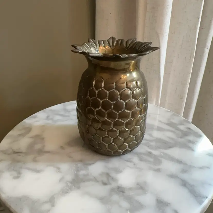 🔔 Korean Brass Pineapple Vase