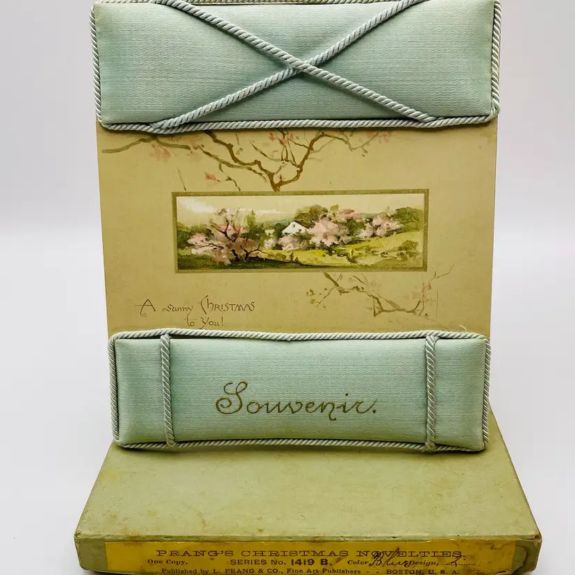 Prang’s Christmas Novelties, “A sunny Christmas to you! Souvenir with Stand and Original Box