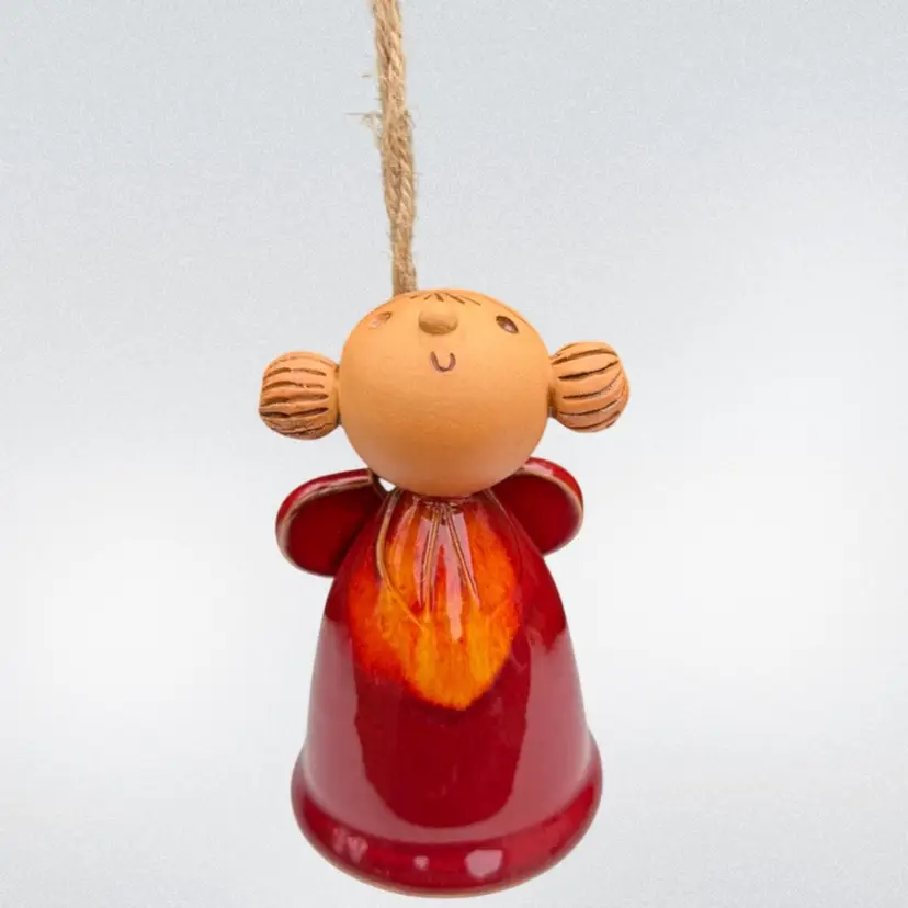Glazed Terracotta Angel Bell