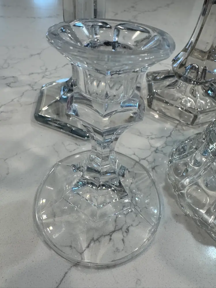 Glass Candle Stick Holders