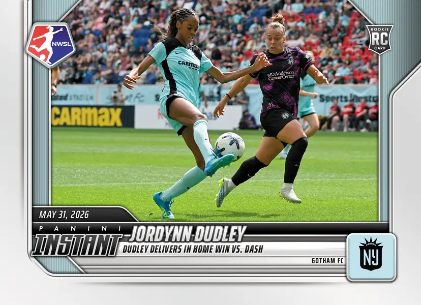 Jordynn Dudley Rookie Card - 1 of 76 Made! - Home-Win Winner - 2026 Panini Instant NWSL #85