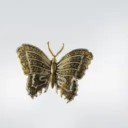 #01 Vintage Damascene Butterfly Brooch