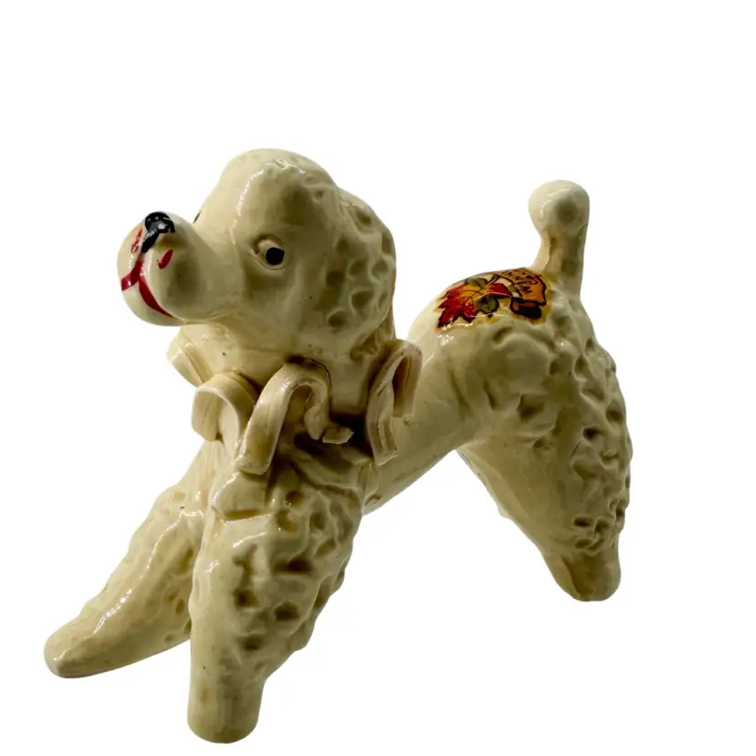 Vintage Ebro Japan Ceramic Beige Poodle Kitsch Dog Figurine – Winnipeg Canada Souvenir Transfer
3.5” T x 4.5” L x 1.75” W