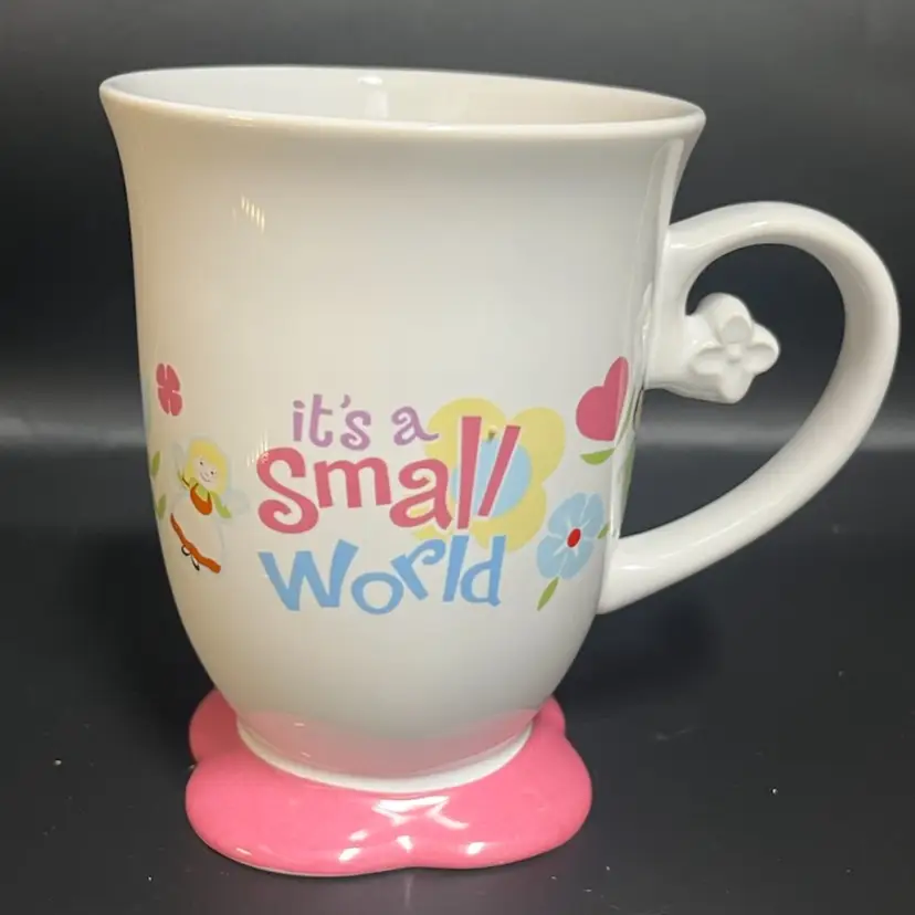 Disney Parks- “It's a Small World” Mug Theme Parks Mary Blair Style Characters & Florals - 4.5” Tall- 5” Wide