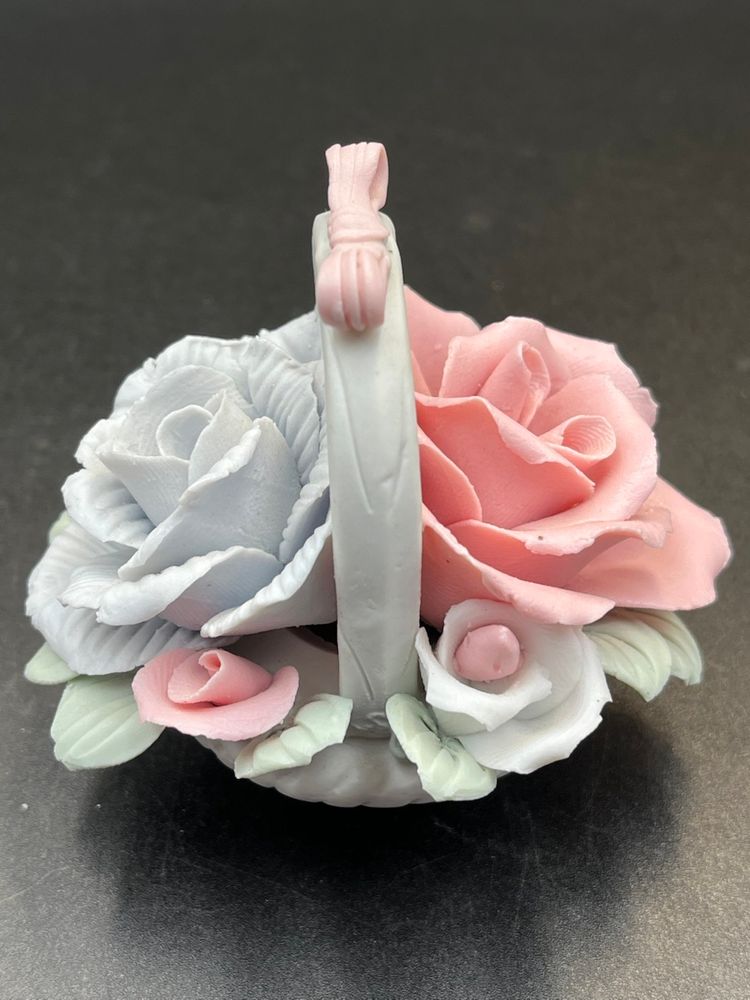 Capodimonte- Style Porcelain Flower Basket
