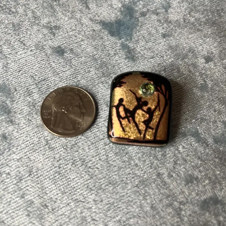 Fused Glass Brooch Dancers In The Woods