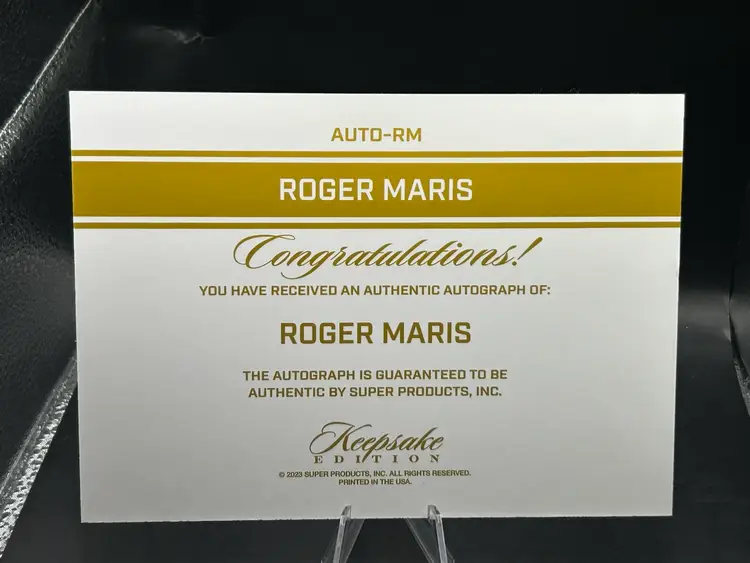 2023 KEEPSAKE 5X7 YANKEES ROGER MARIS CUT SIGNATURE AUTO  #1/1 RARE