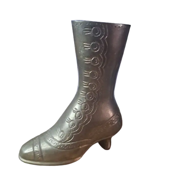 Brass Victorian Boot Vase
