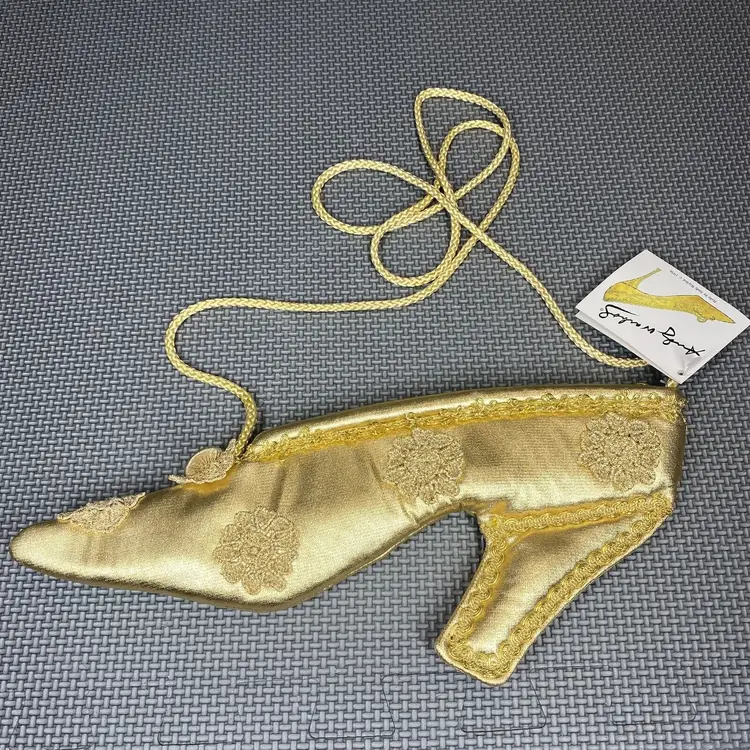 Vintage Andy Warhol Purse Babs Womens Gold High Heel Shoe Pop Art Crossbody Bag