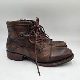 Freebird Distressed Combat Motorcycle Ace Brown Leather Boots Men's Sz 9