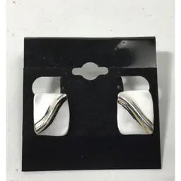 MCM earrings, silver tone metal, clip on, shine like never worn