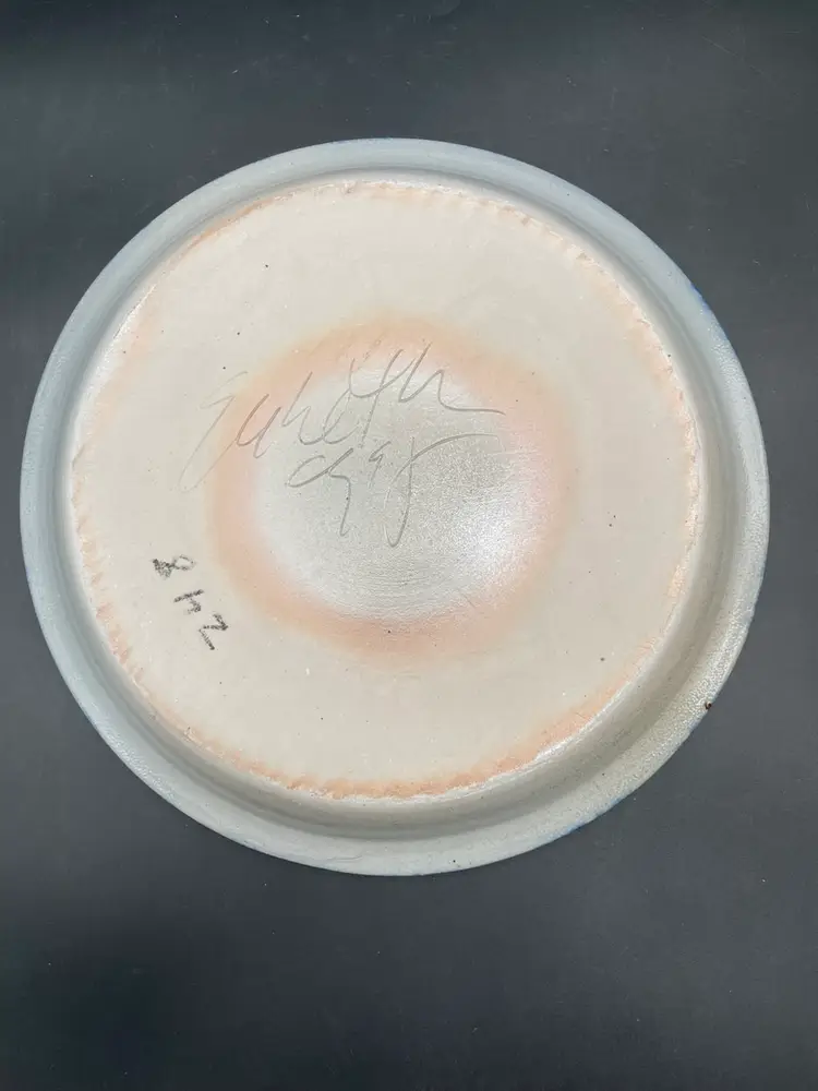 Vintage Eldreth Pottery Salt Glaze 11”Santa Claus Pie Plate 1998