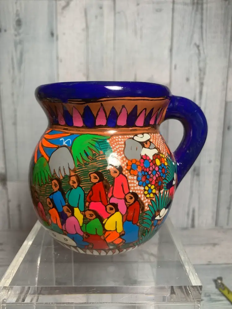 Mexican Red Pottery Mug UV Glow