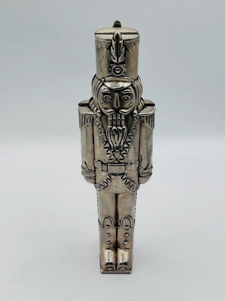 Vintage Nutcracker Dept 56 Hinged Silverplate Christmas Toy Soldier