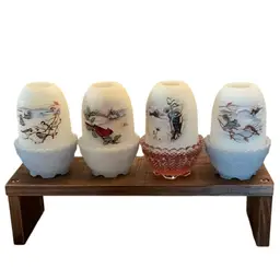 #03 - Choice Of One Fenton 2-piece Birds In Winter Collection Fairy Lights 4 1/2” X 3”