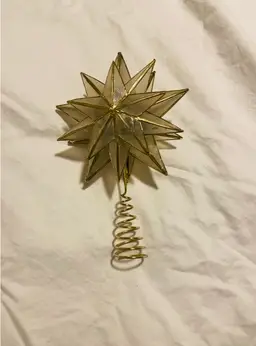 Capiz Bethlehem Star Christmas Tree Topper Seasonal Holiday Christmas Decor Coastal Rustic Farmhouse Retro
