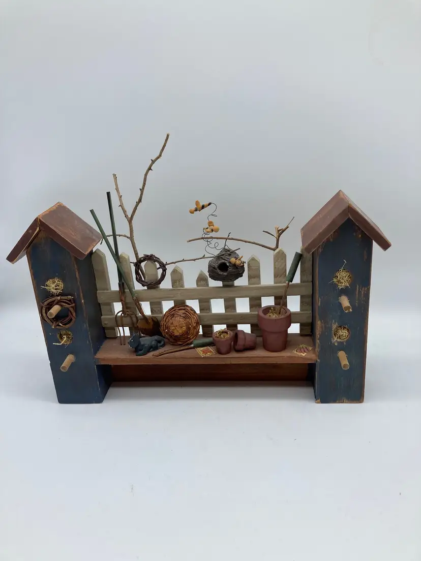 Wooden Garden Bench Wall Decor