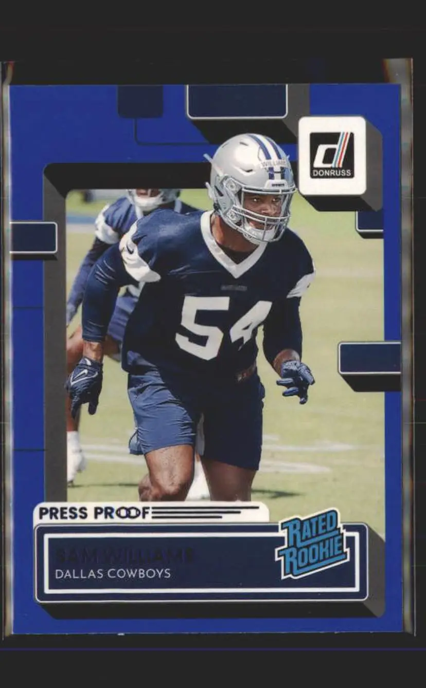 2022 Donruss #377 Sam Williams Blue Press Proof - (139) - Dallas Cowboys