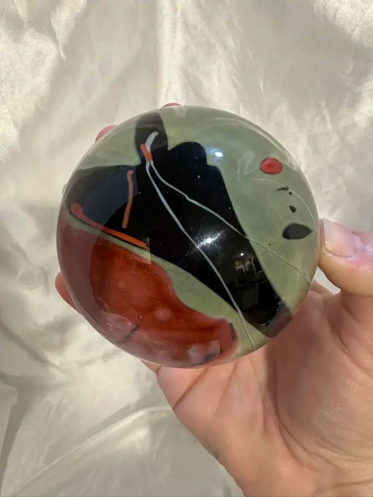 Vtg Glass Eye MSH 1988 Signed Beautiful Paperweight 3” wide