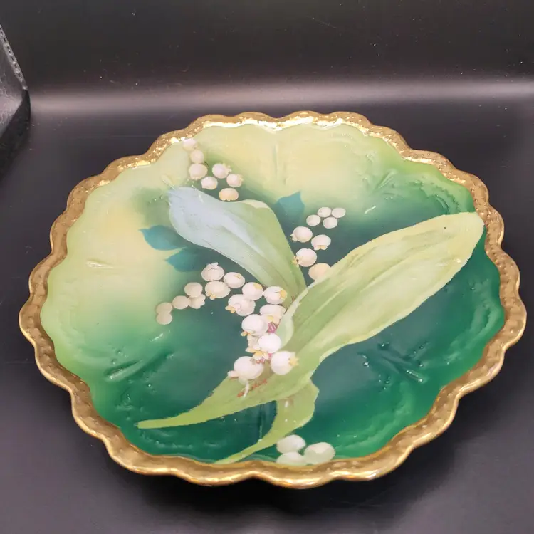 Lily of the Valley Hand Painted O. E.&G. Austria Decorative Plate 7.5 in Round