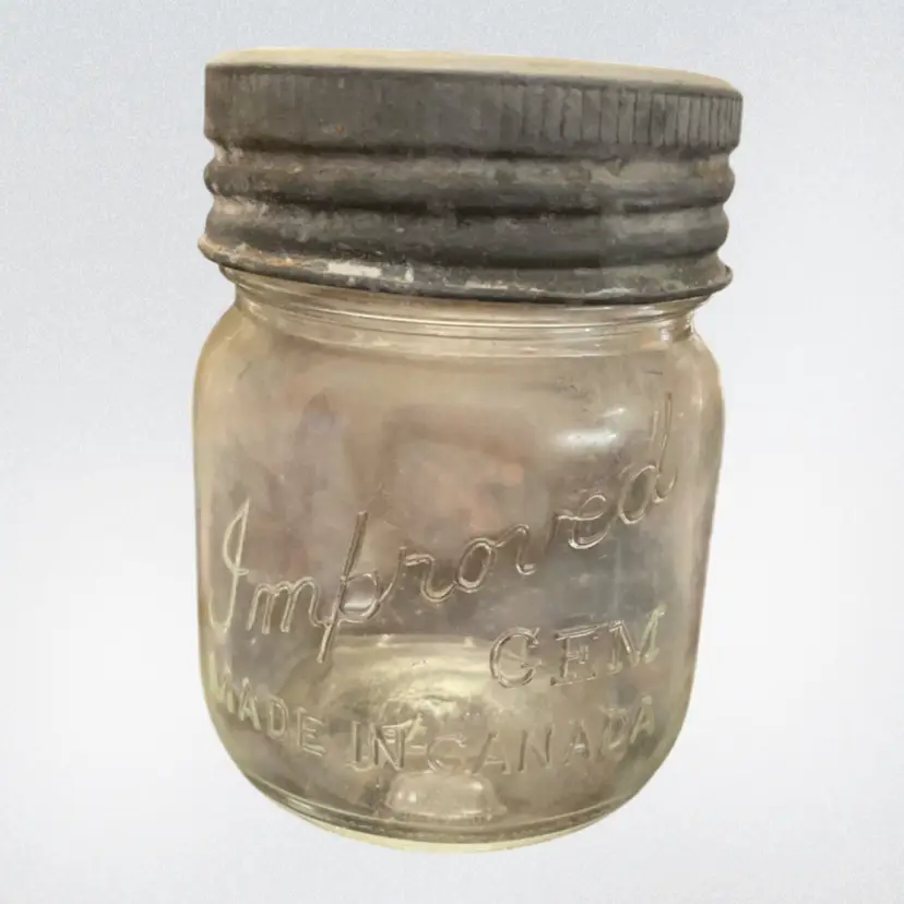 Vintage Improved Gem Canning Jar Made In Canada