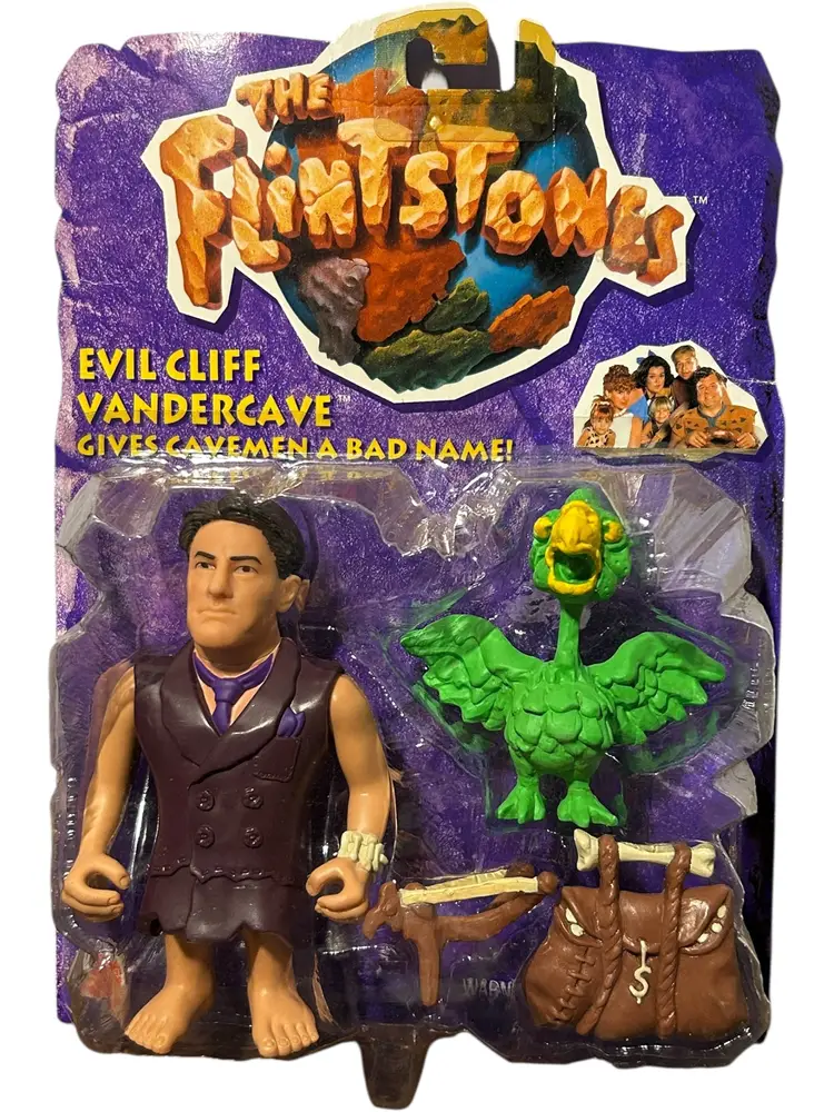 The Flintstones Evil Cliff Vandercave Action Figure - 1993 New Mattel