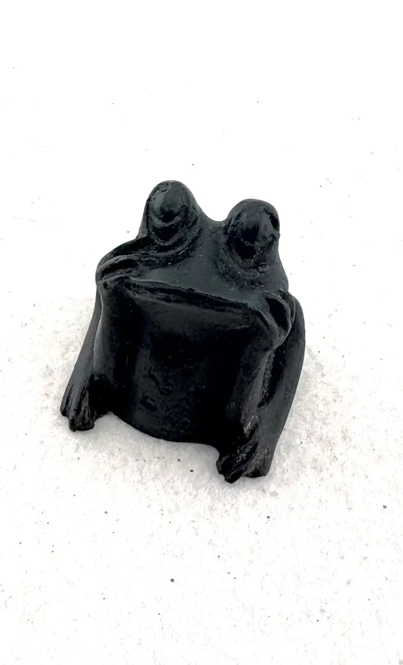 Black Resin Frog Shelf Sitter Frog - 1.5" Tall x 1.5" Wide