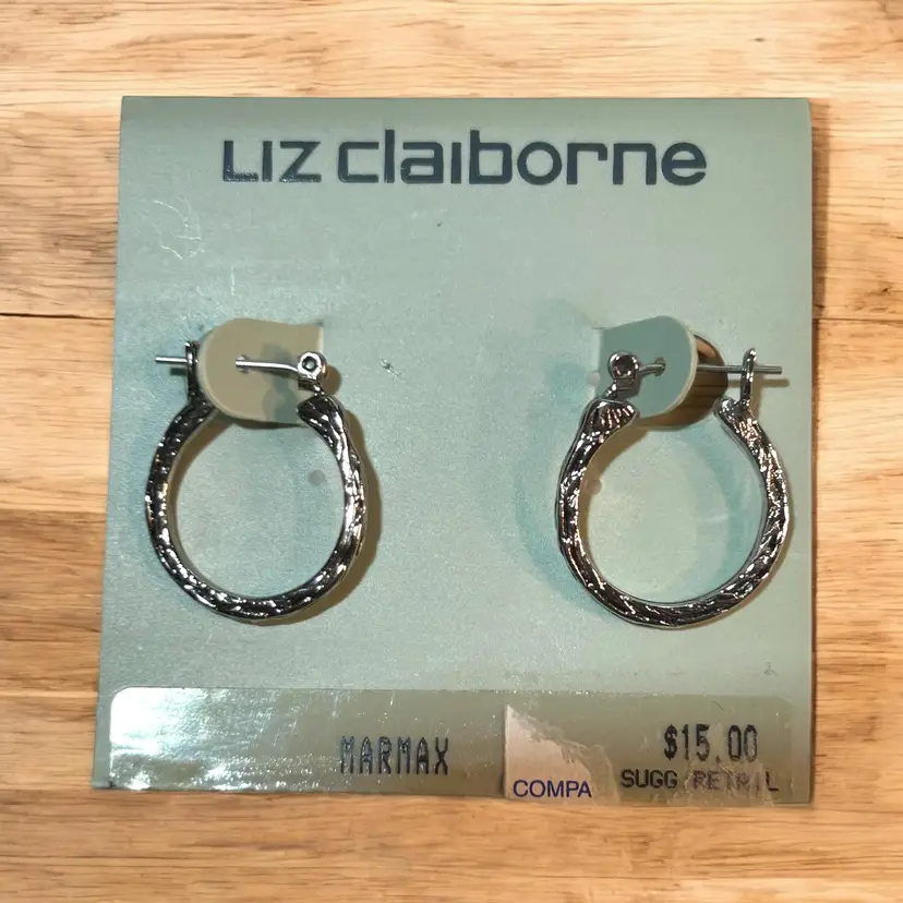 Liz Claiborn Silver Small Hoop Earrings New