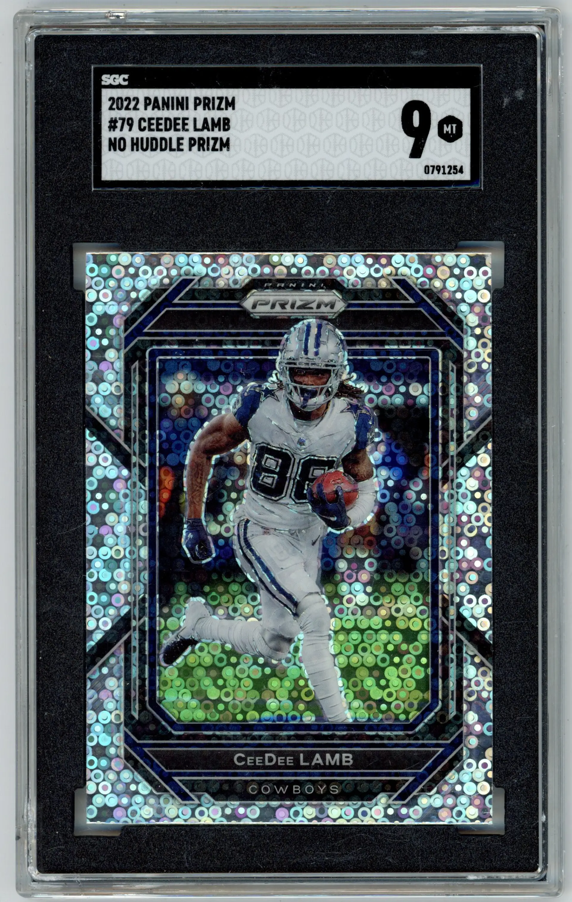 2022 Panini Prizm CEEDEE LAMB No Huddle Prizm #79 COWBOYS SGC 9 MT