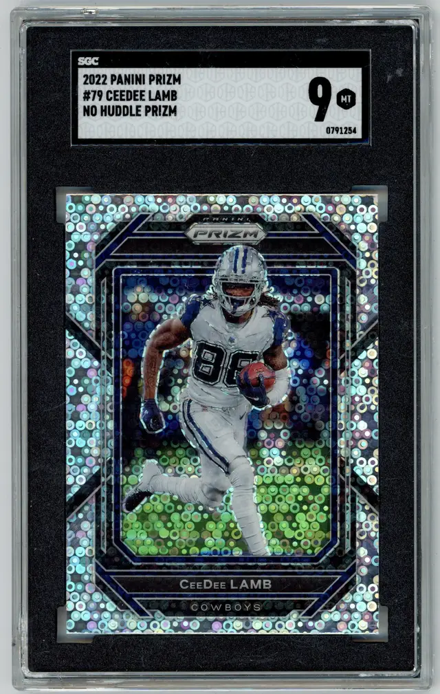2022 Panini Prizm CEEDEE LAMB No Huddle Prizm #79 COWBOYS SGC 9 MT