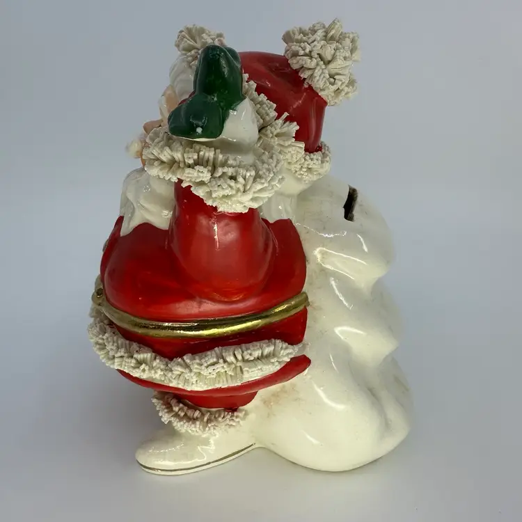 1940s Japan Spaghetti Trim Santa Claus Coin Bank