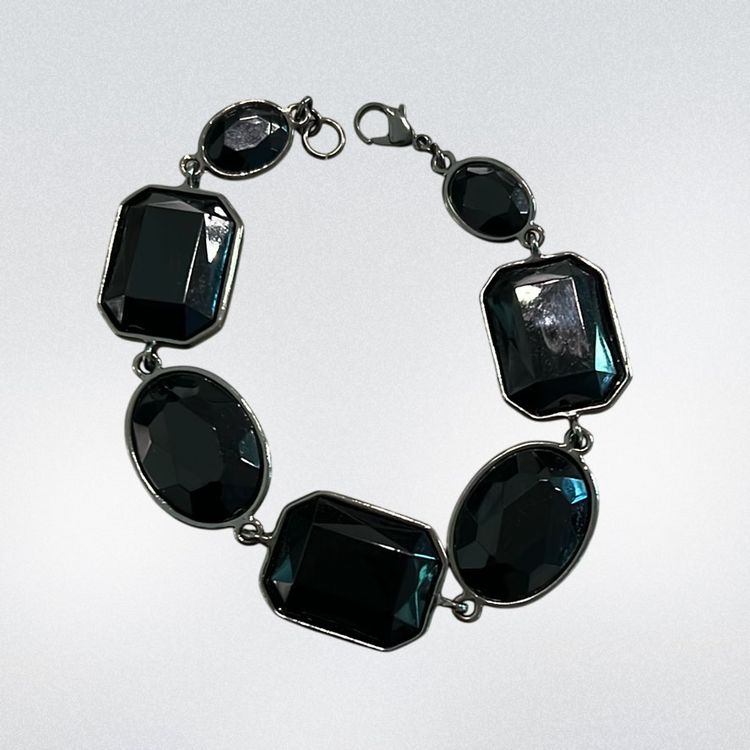 Black & Silvertone 9” Bracelet